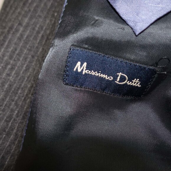 Massimo Dutti Men's 2 Button Suit Size 44 Regular 38 x 33 Charcoal Gray Wool 44R - Picture 14 of 16